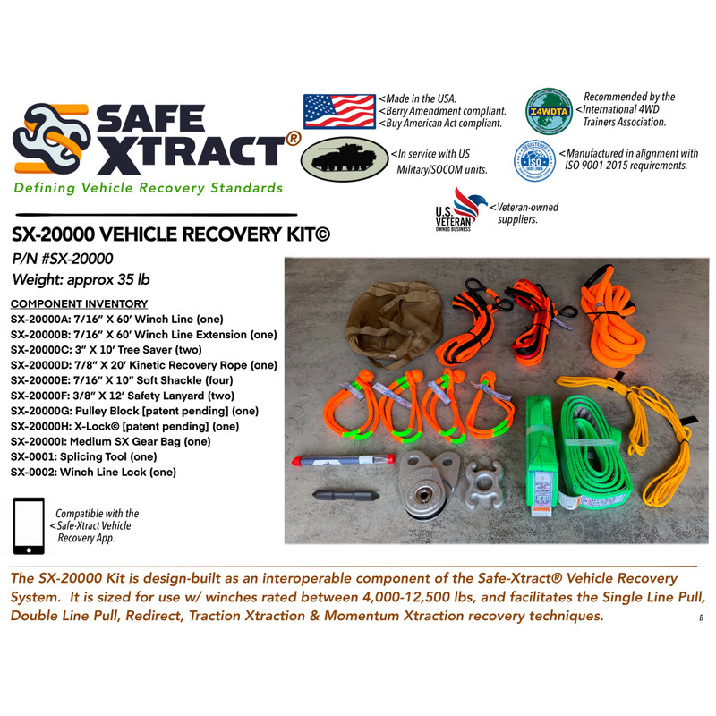 Safe-Xtract SX-20000 Vehicle Recovery Kit (4,000 - 12,500 lb Winch Capacity)